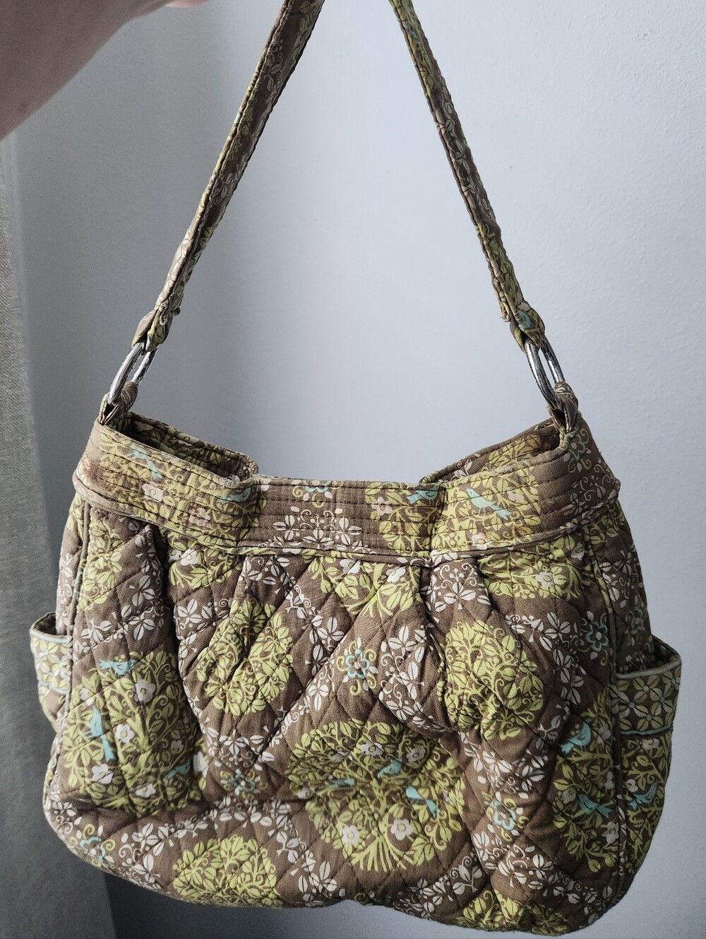 Vera Bradley "Maggie" Shoulder Bag Floral Nightingale O-Ring Magnetic Closure